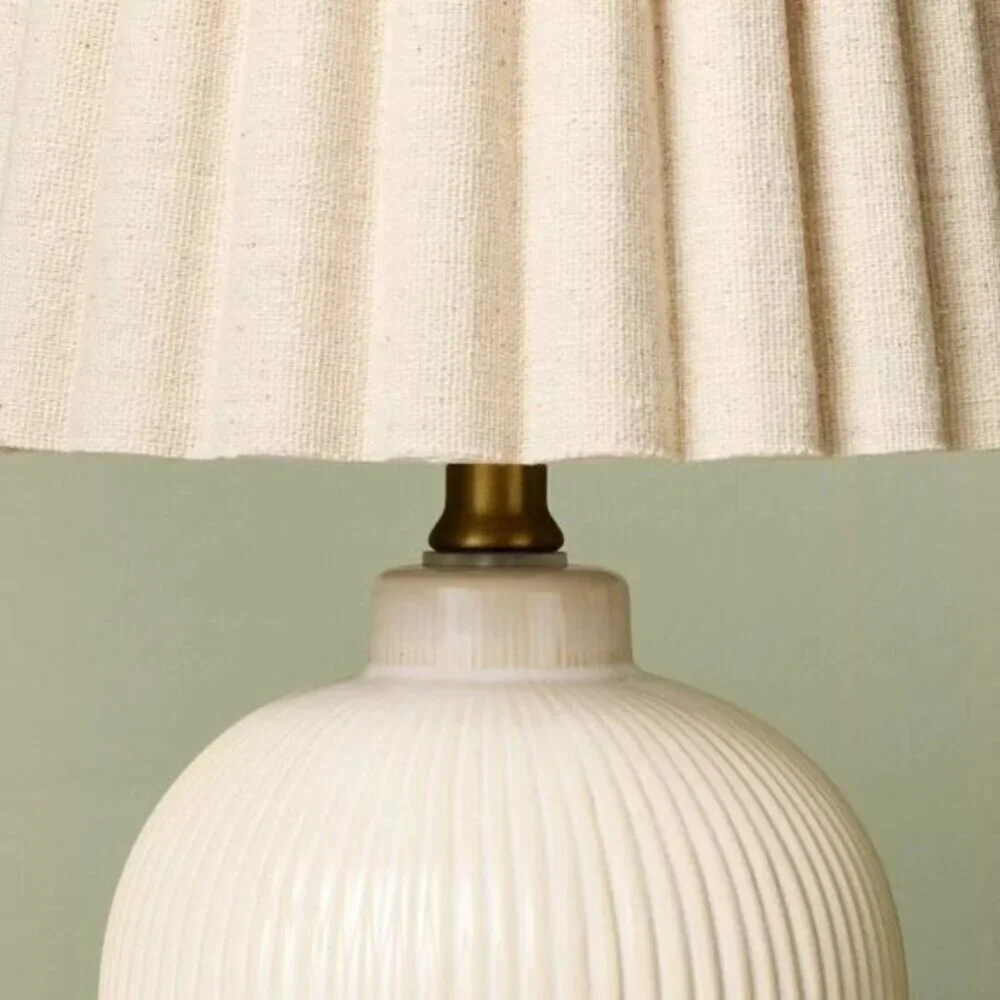 Ribbed Ceramic Table Lamp Cream/Oatmeal - Hearth & Hand Magnolia‎ - Target 2024